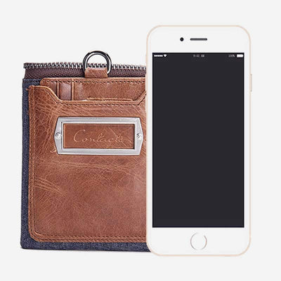 Vintage Leather Wallet Super Roomy Bifold Short Wallet for Men