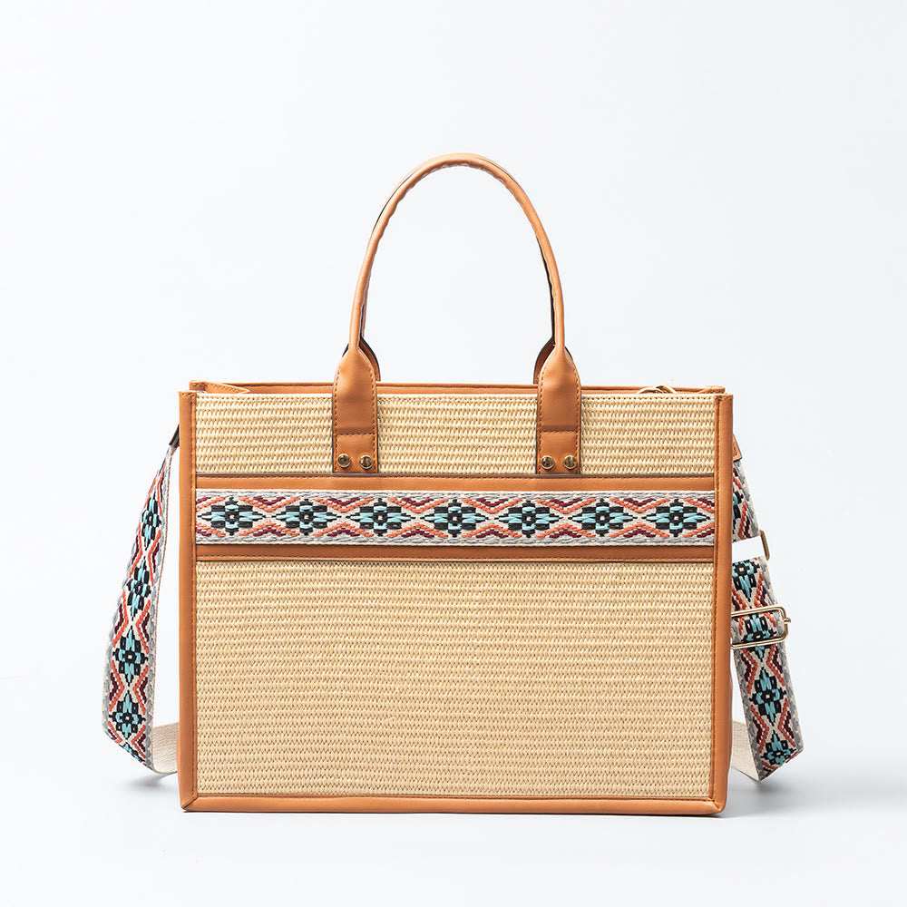 Straw Tote For Women Large Crossbody Vacation Travel Bag