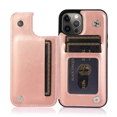 Compatible with iPhone 13 Pro Max Wallet Case Double Magnetic Clasp with Card Holder