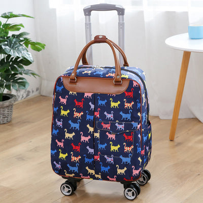 Women Pull Rod Travel Bag Large Capacity Backpack With Wheels