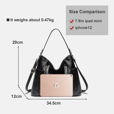 Tote Handbags Set Women Leather Hobo Shoulder Bag with Small Clutch