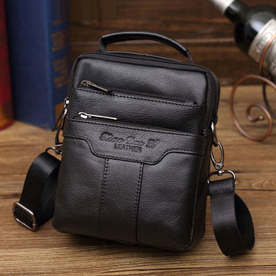 Messenger Bag For Men Vintage Gentle Leather Crossbody Bag