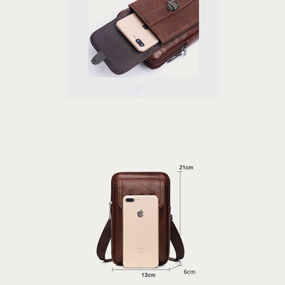 Small Messenger Bag For Men Business Genuine Leather Portable Bag