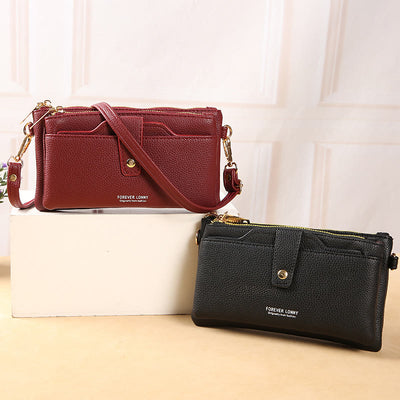 Double Compartment Phone Bag For Women Multifunctional Leather Crossbody Bag
