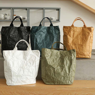 Vintage Pleated Tote Large Eco Friendly Paper Crossbody Bag
