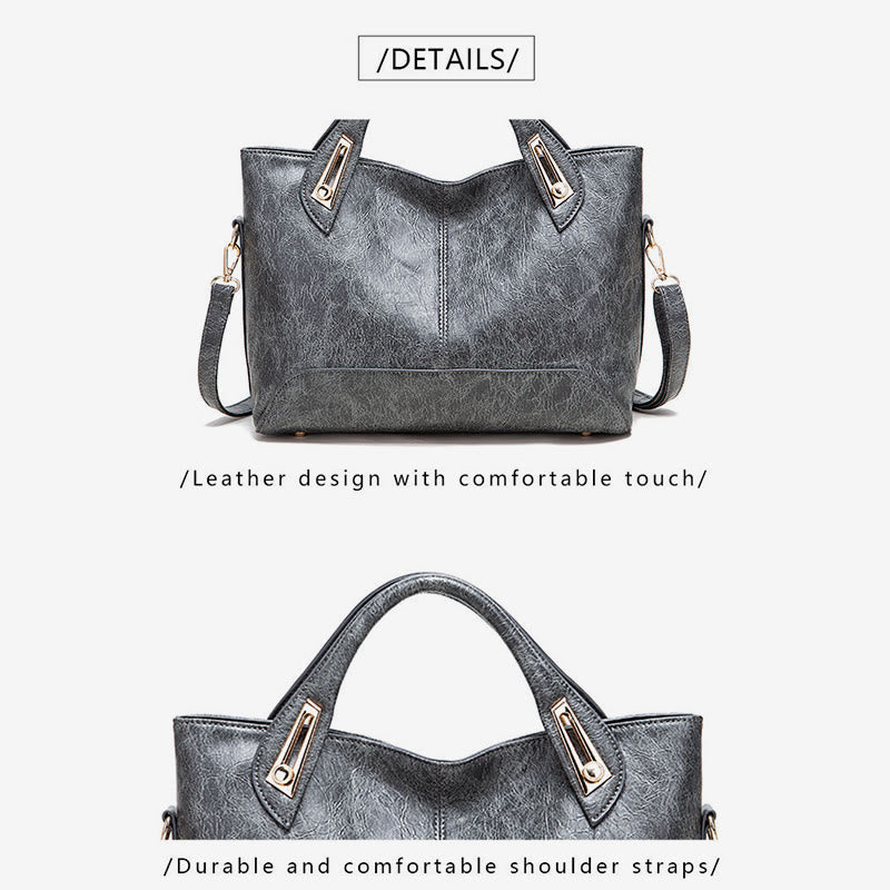 Vintage Tote For Women Wax Genuine Leather Crossbody Bag
