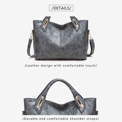 Vintage Tote For Women Wax Genuine Leather Crossbody Bag