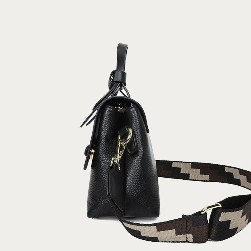 Retro Top Handle Bag For Women Lychee Pattern Leather Bag