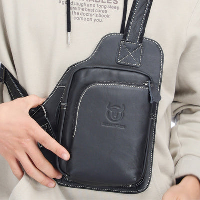 Large Capacity Genuine Leather Sling Bag