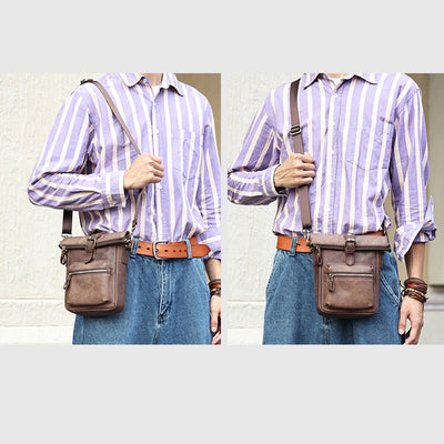 Waist Bag For Men Multifunctional Outdoor Sports Wear Belt Leather Bag