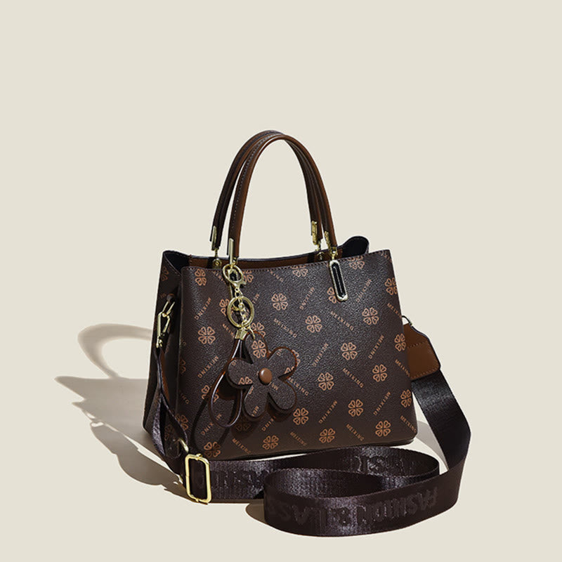 Retro Women Top Handle Bag Fancy Pattern Crossbody Purse