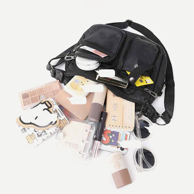 Women Soft Leather Crossbody Purse Double Compartment Roomy Handbag Shoulder Bag
