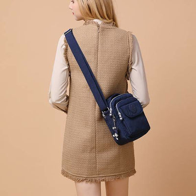 Triple Zip Waterproof Small Casual Crossbody Bag