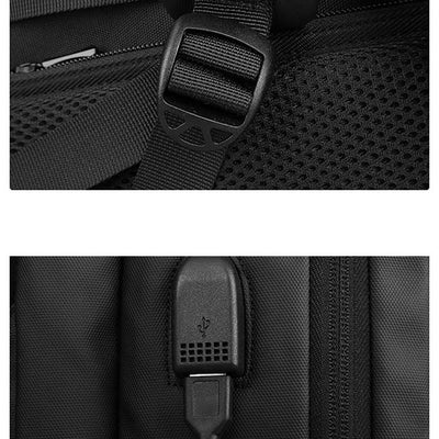 Expandable Capacity Multi-Layer Business Waterproof Backpack with Clock