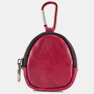 Mini Leather Zipper Coin Purse Cowhide Leather Cute Purses Wallet