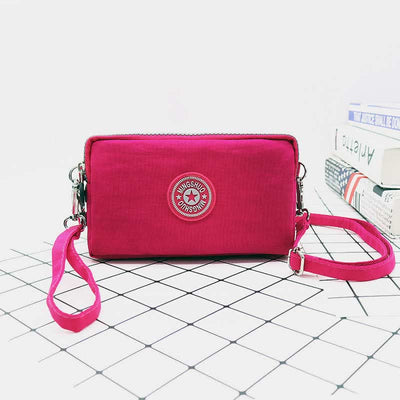 3 Zip Mini Crossbody Bag Lightweight Cellphone Wallet Long Wristlet Purses