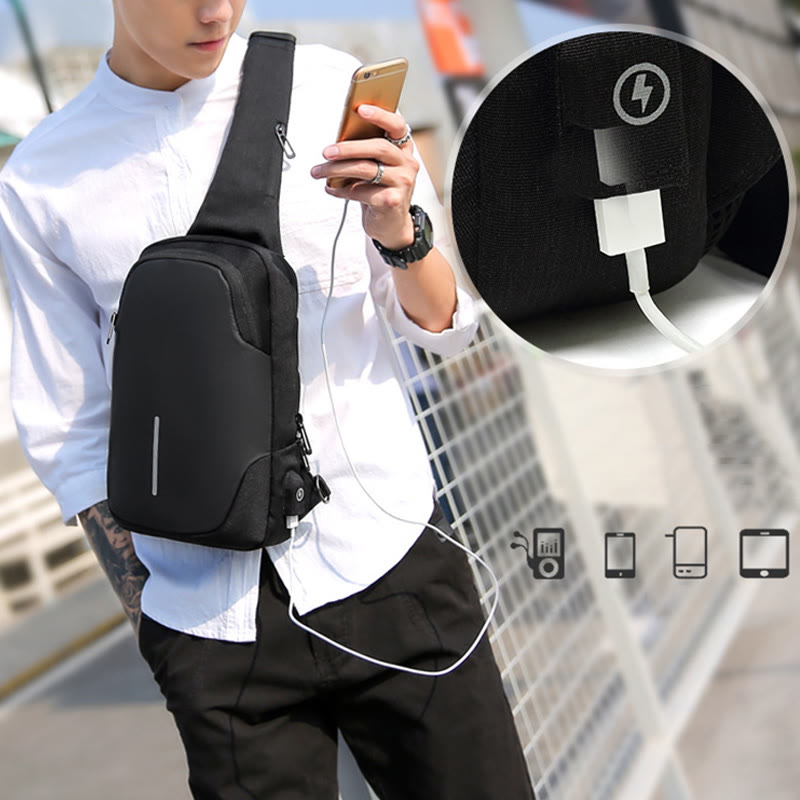 Outdoor Anti Theft Crossbody Chest Bag Mens Waterproof Sling Purse