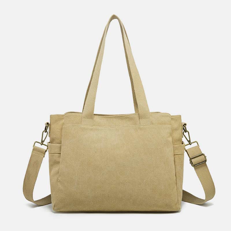 Triple Compartment Tote Travel Shopping Canvas Bags Purses