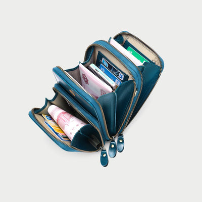 Sunflower Leather Phone Bag Multi-Slot Crossbody Mini Bag with Card Holder Coin Purses