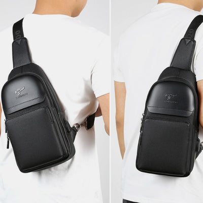 Multipurpose Sling Bag Waterproof Soft Crossbody Backpack with USB Charger Port