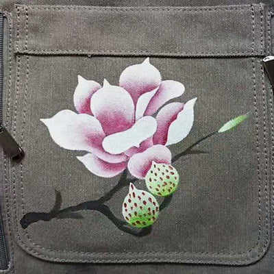 Floral Print Canvas Handbag for Women Top Handle Satchel Crossbody Bag