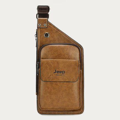 Sling Bag For Men Soft PU Leather Crossbody Chest Bag