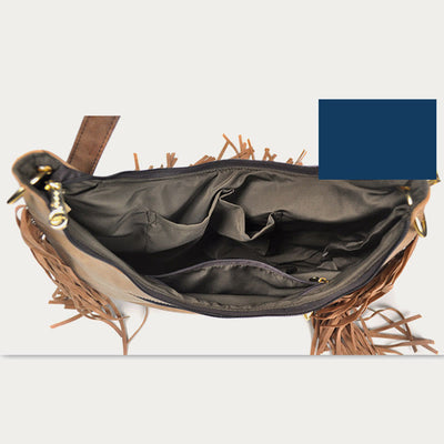 Crossbody Bag For Women Travel Ethnic Style Tassel Leather Bag