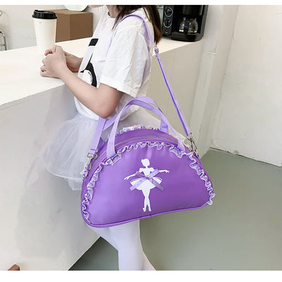 Girls Crossbody Bag Handbag Ballerina Pattern Nylon Dance Bag