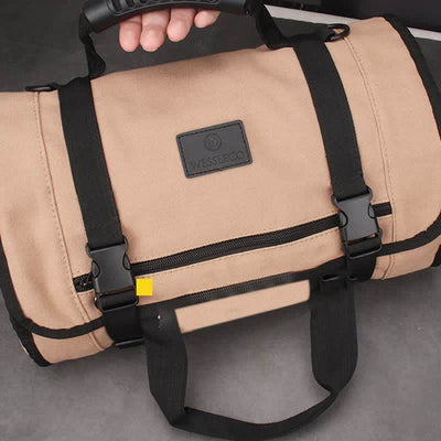 Rolling Tool Bag 16oz Waxed Canvas Tool Roll for Mechanic Electrician Hobbyist
