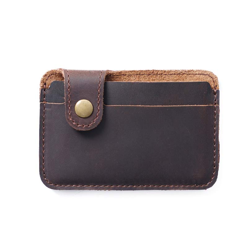 Snap Close Leather Card Holder