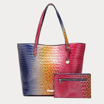 Tote For Women Daily Retro Crocodile Pattern Bag Set