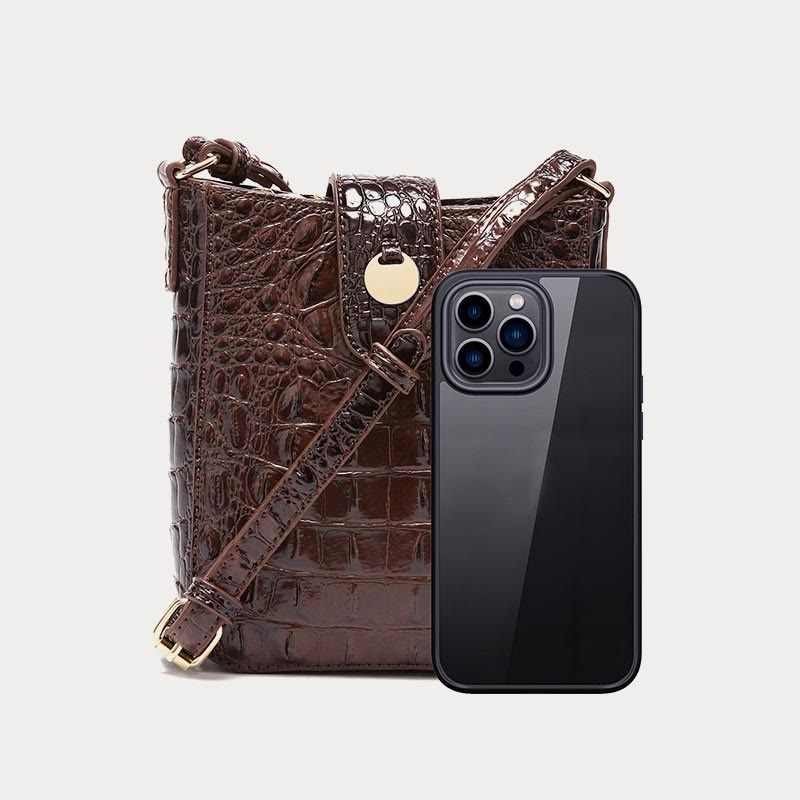 Crossbody Bag For Women Retro Crocodile Pattern Phone Bag
