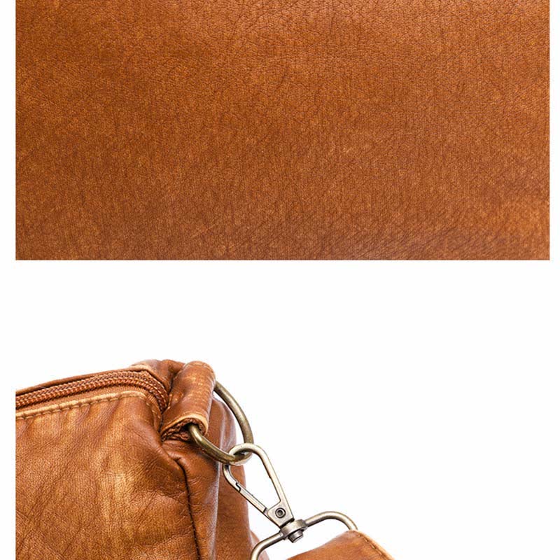 Retro Faux Leather Tote Handbag for Women Shoulder Bag with Crossbody Strap