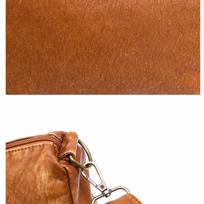 Retro Faux Leather Tote Handbag for Women Shoulder Bag with Crossbody Strap