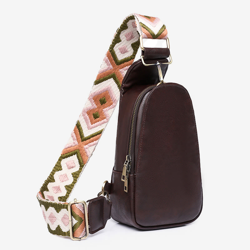 Sling Bag For Women Lightweight Wide Straps Leather Shopping Bag