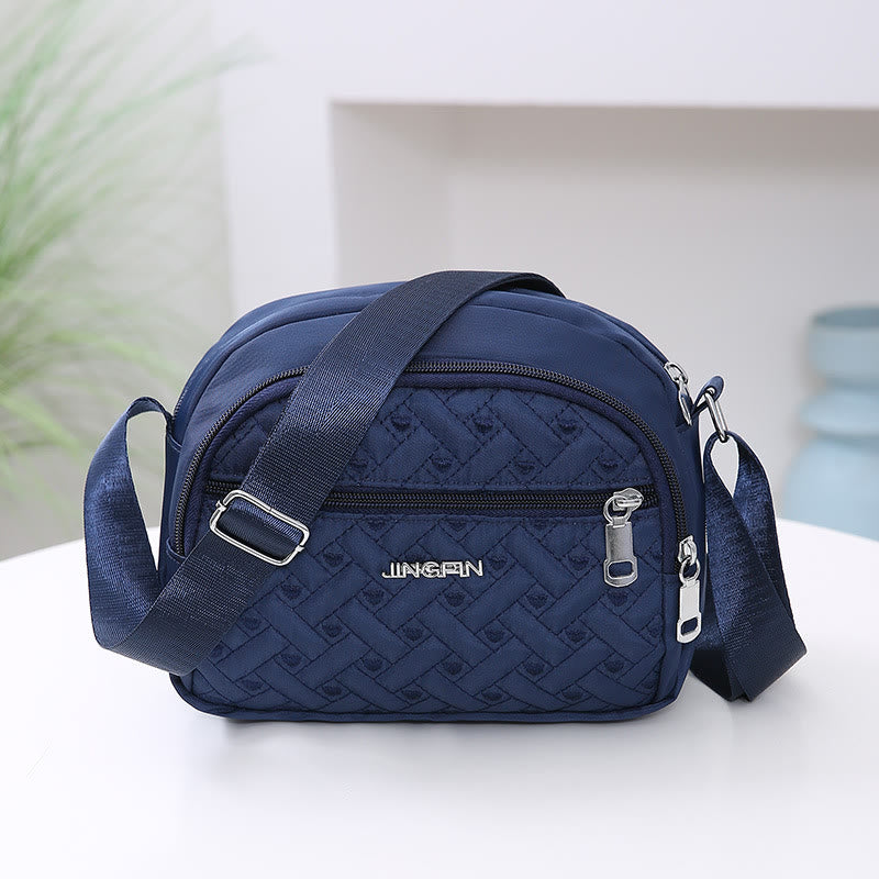 Oxford Lightweight Crossbody Bag Heart Diamond Pattern Soft Purse