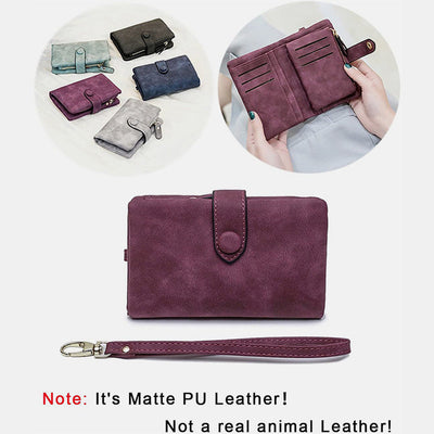 Trifold Cute Ladies Wallet Faux Leather Wristlet Coin Purse