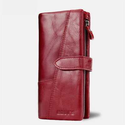 RFID Large Capacity Vintage Genuine Leather Purse