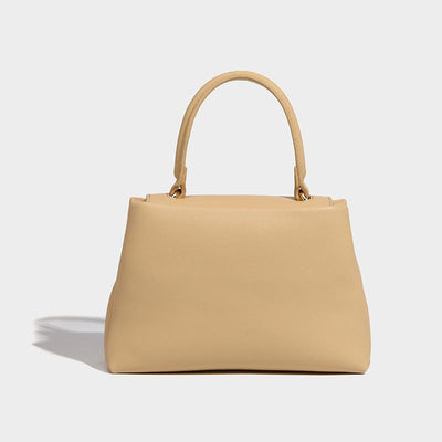 Top-Handle Bag For Women Plain Color Vintage Soft Leather Crossbody Bag