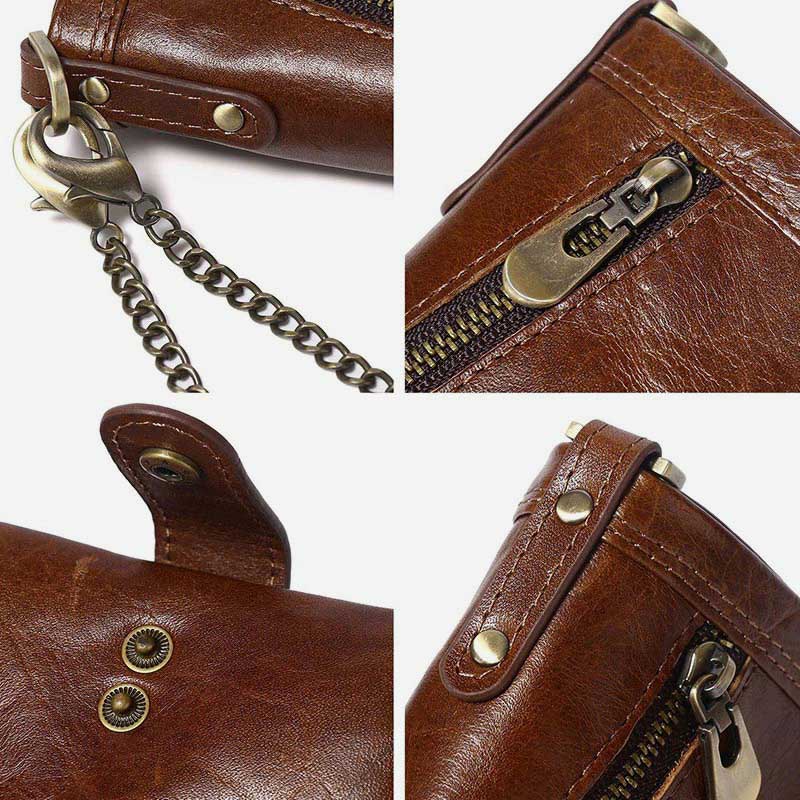 RFID Anti-theft Classic Wallet With Chain