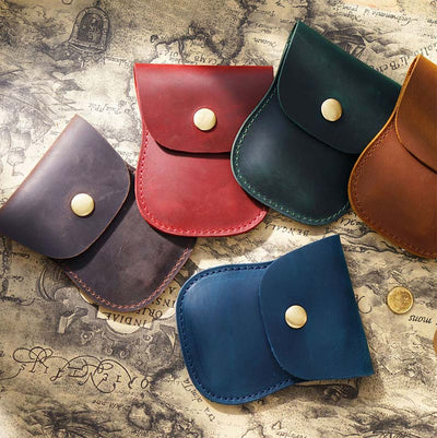 Genuine Leather Coin Purse Pouch Change Purse for Women Men