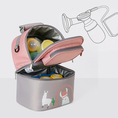 Mommy Bag For Women Cartoon Multifunctional Two-Layer Design Outdoor Backpack