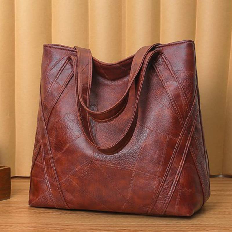 Large Capacity Women's Faux Leather Tote Shoulder Purse Casual Handbag