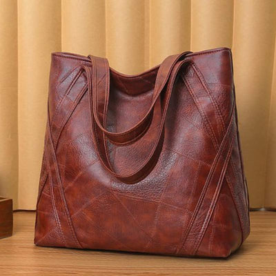 Large Capacity Women's Faux Leather Tote Shoulder Purse Casual Handbag