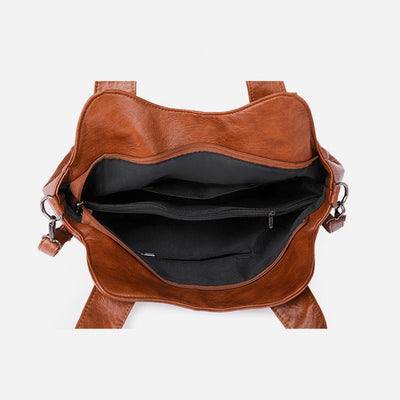 Lightweight Tote Detachable Strap Leather Underarm Bag For Women Commuter