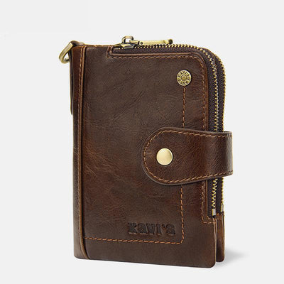 Genuine Leather Anti-theft Retro Wallet With Chain