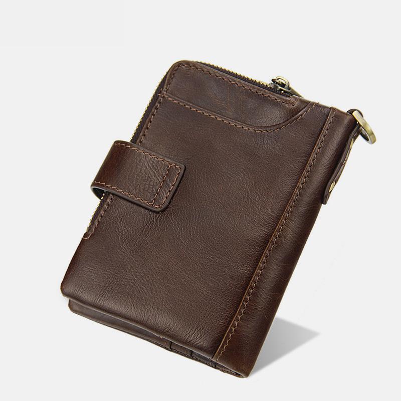Genuine Leather Anti-theft Retro Wallet With Chain