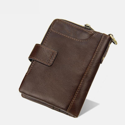 Genuine Leather Anti-theft Retro Wallet With Chain