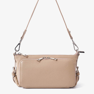 Double Compartment Underarm Phone Bag For Dating Crossbody Leather Purse