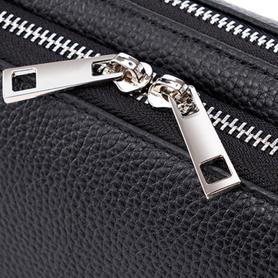 Double Compartment Underarm Phone Bag For Dating Crossbody Leather Purse
